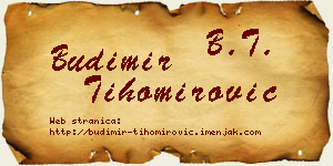 Budimir Tihomirović vizit kartica